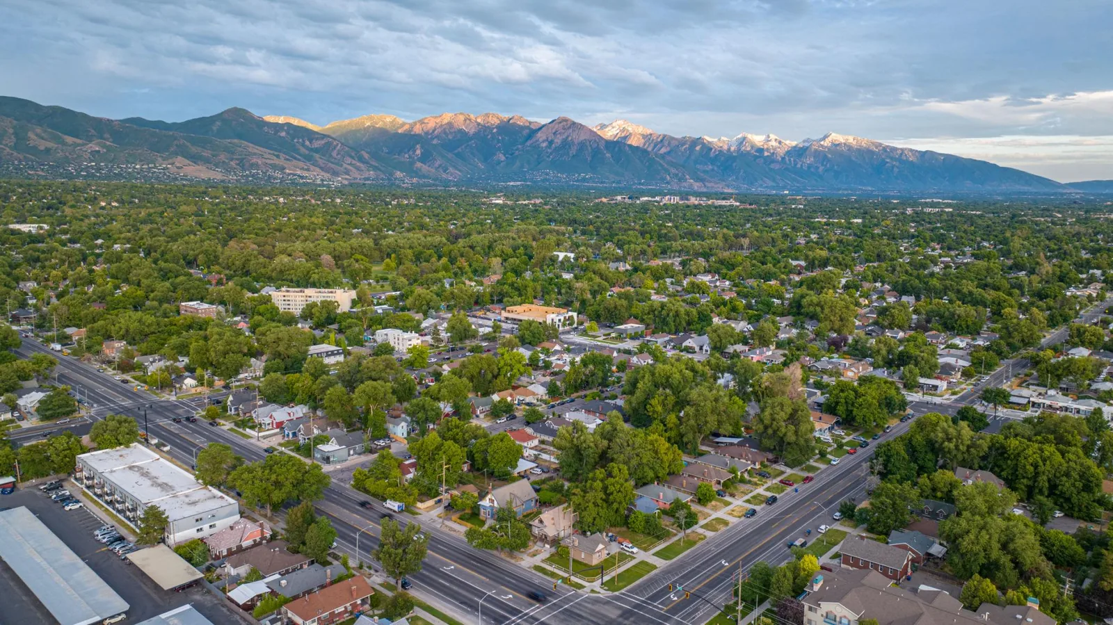 Downtown Salt Lake City street with buildings